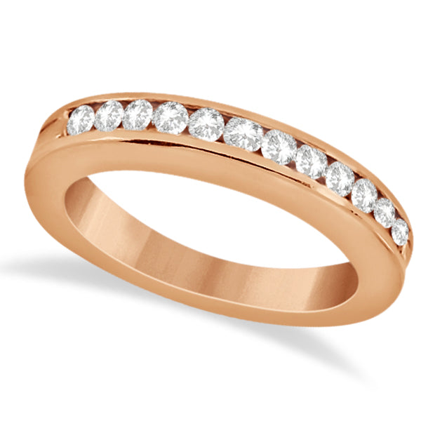 Classic Channel Set Diamond Wedding Band 14K Rose Gold (0.42ct)
