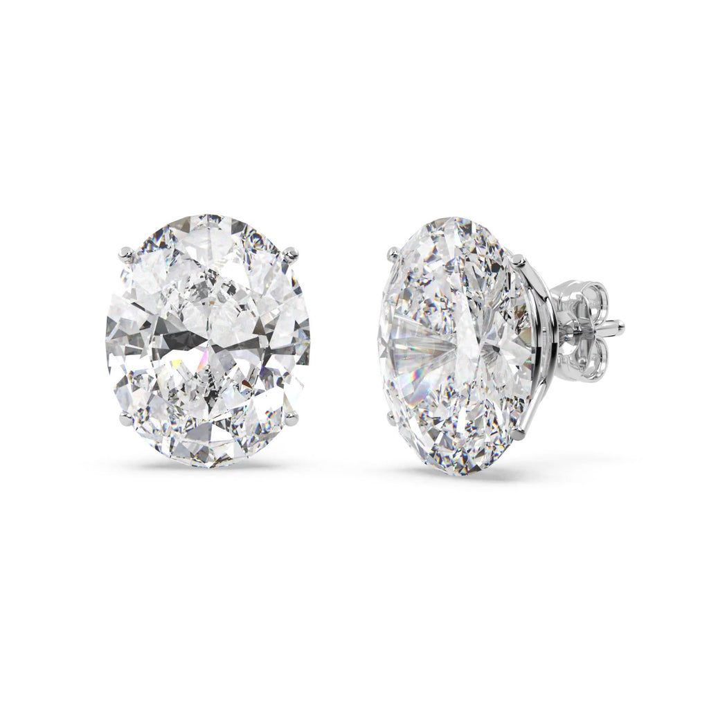 2.00ct. Oval-Cut Diamond Stud Earrings 14kt White Gold (H, SI1-SI2)