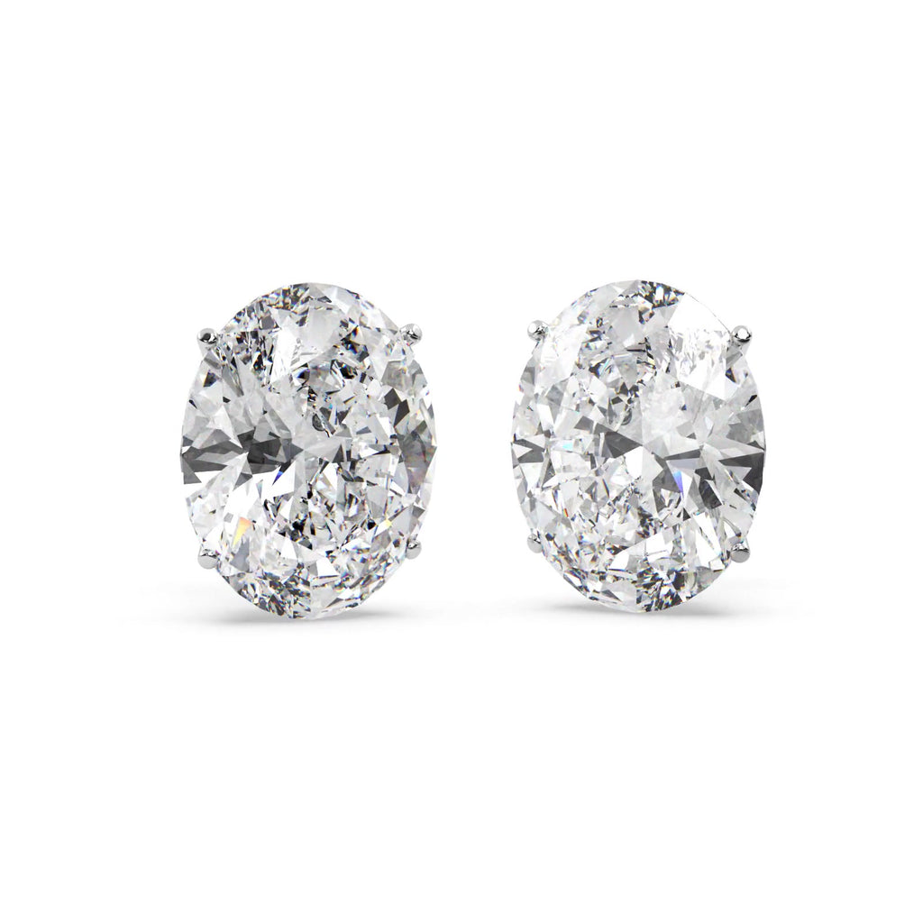 1.50ct. Oval-Cut Diamond Stud Earrings 18kt White Gold (H, SI1-SI2)