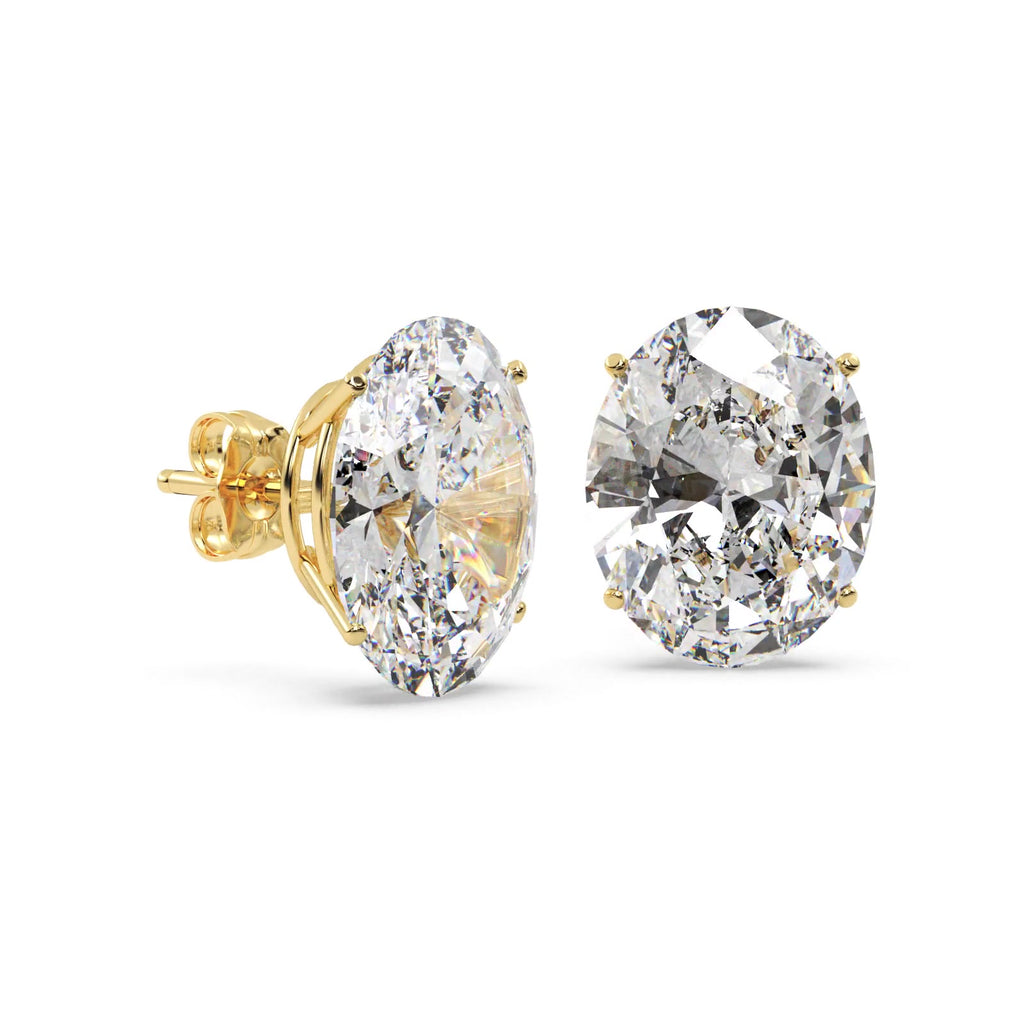 1.00ct. Oval-Cut Diamond Stud Earrings 14kt Yellow Gold (G-H, VS2-SI1)