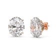 0.75ct. Oval-Cut Lab Diamond Stud Earrings 18kt Rose Gold (F-G, VS1)