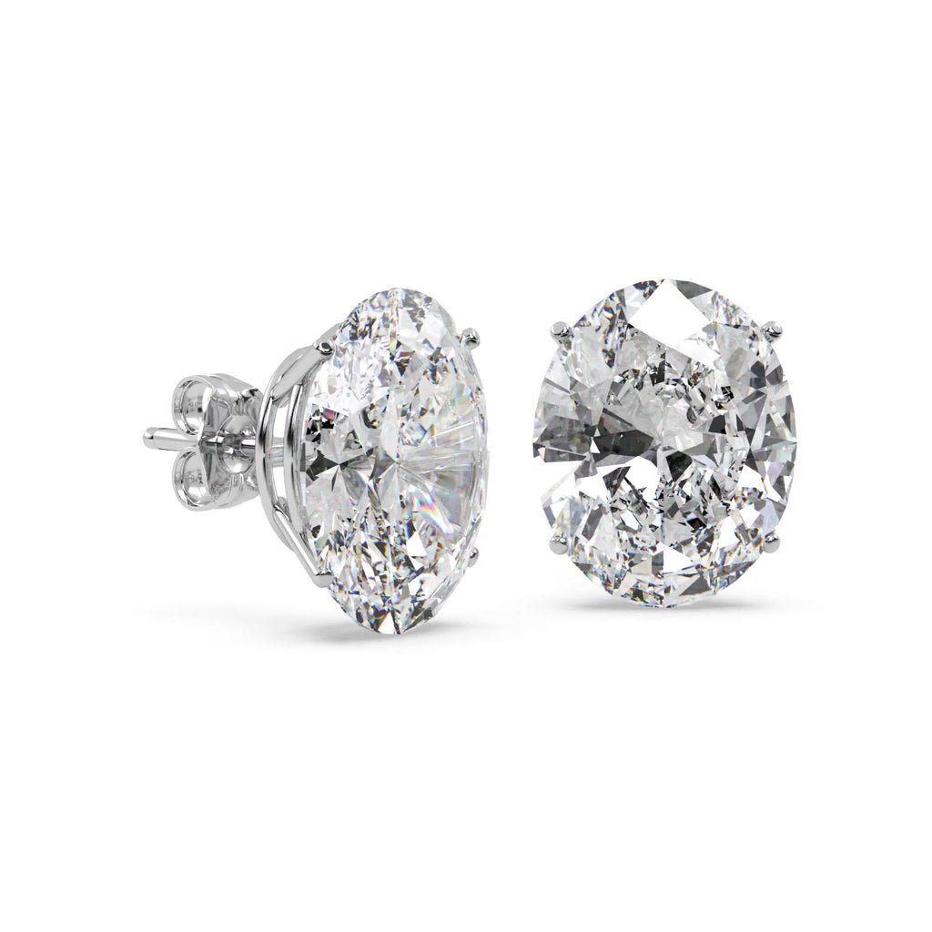 1.50ct. Oval-Cut Diamond Stud Earrings 18kt White Gold (G-H, VS2-SI1)