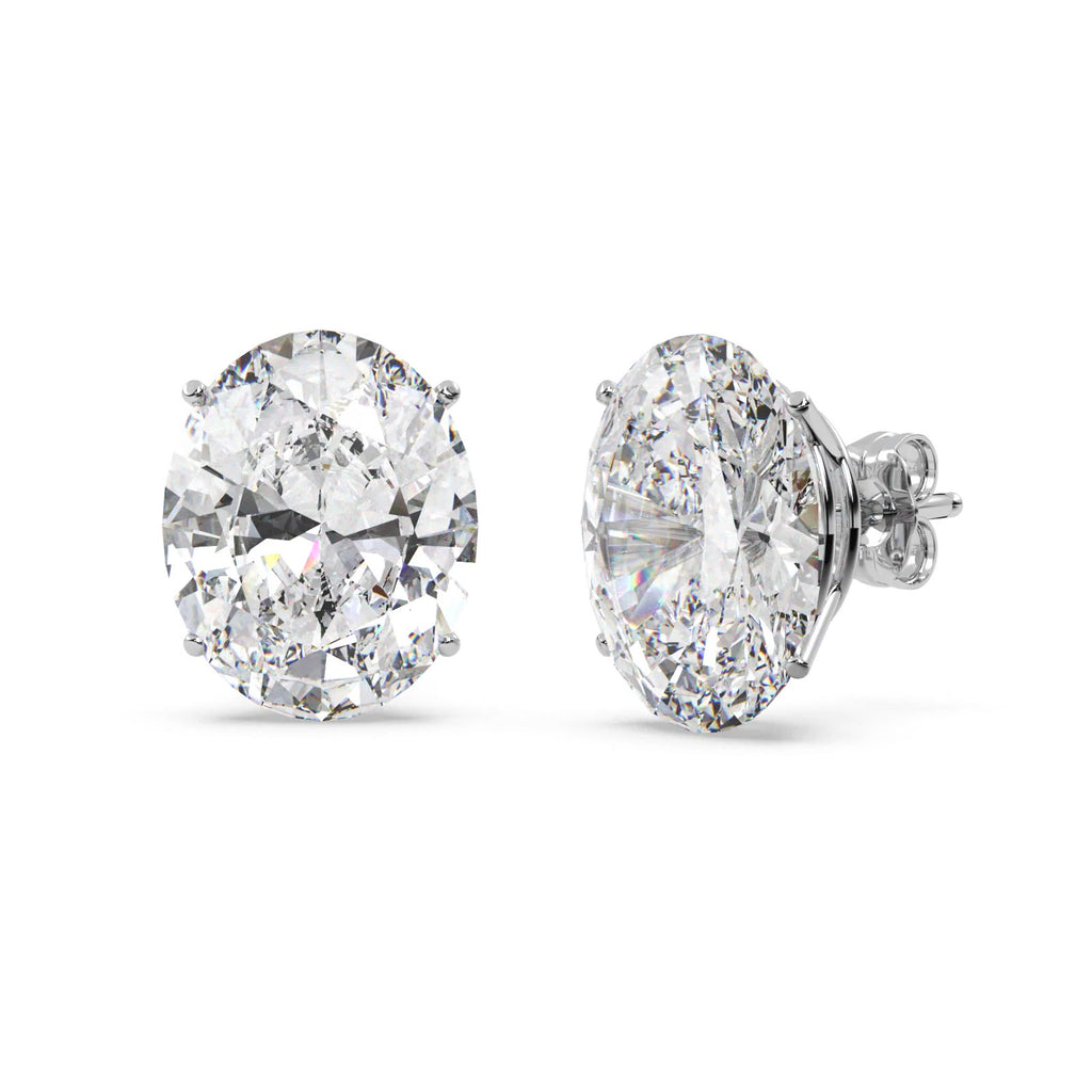 0.75ct. Oval-Cut Diamond Stud Earrings 18kt White Gold (G-H, VS2-SI1)