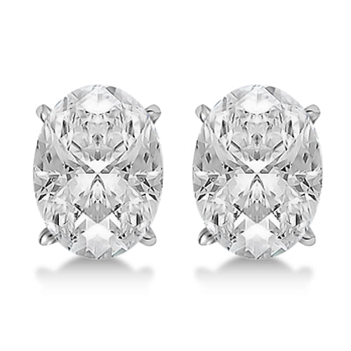 0.50ct. Oval-Cut Lab Diamond Stud Earrings 18kt White Gold (F-G, VS1)