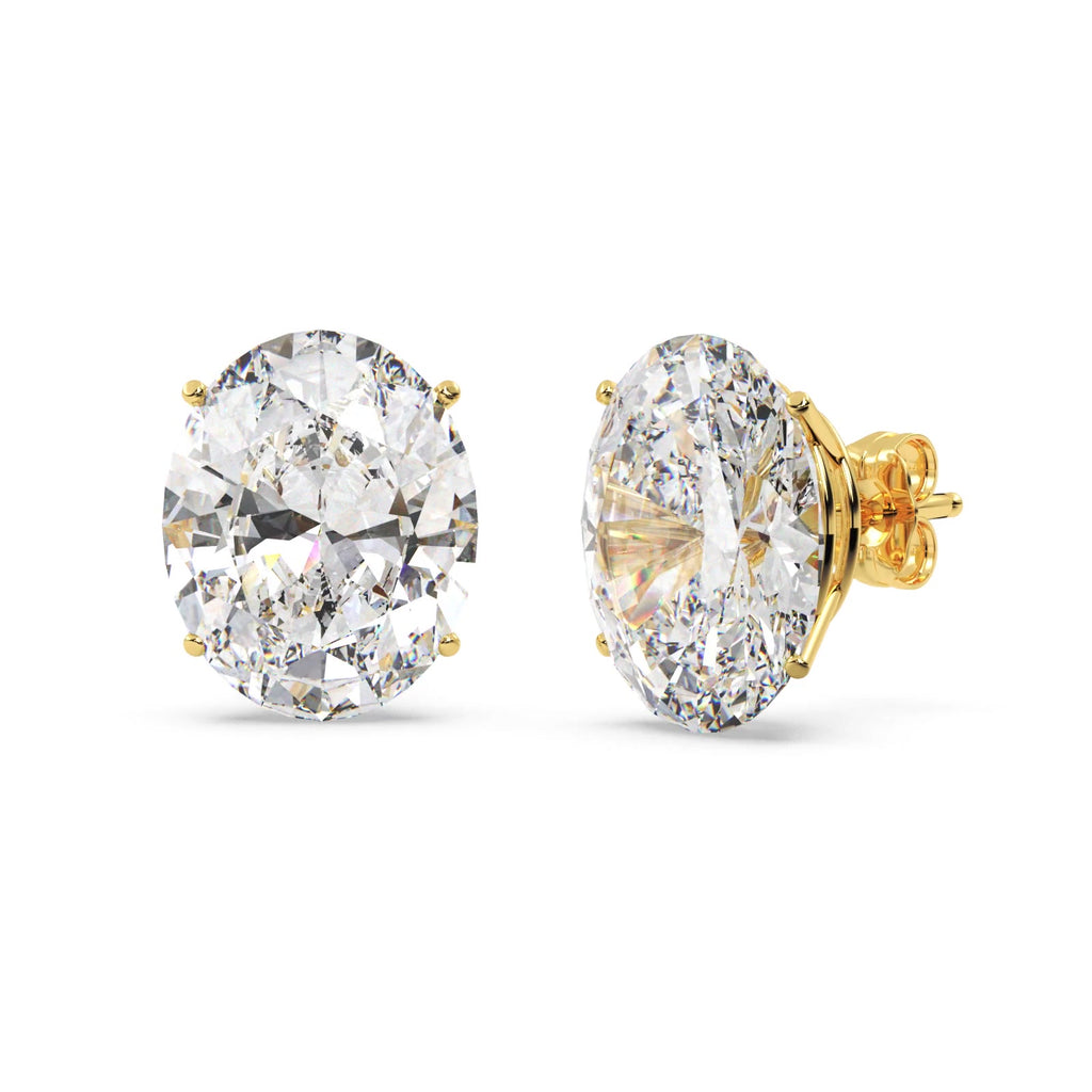 1.00ct. Oval-Cut Moissanite Stud Earrings 14kt Yellow Gold (F-G, VVS1)