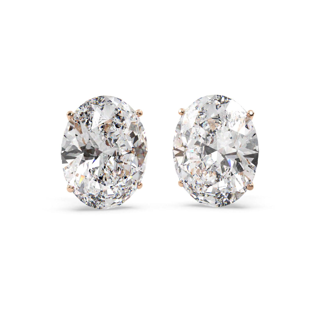 1.50ct. Oval-Cut Moissanite Stud Earrings 18kt Rose Gold (F-G, VVS1)