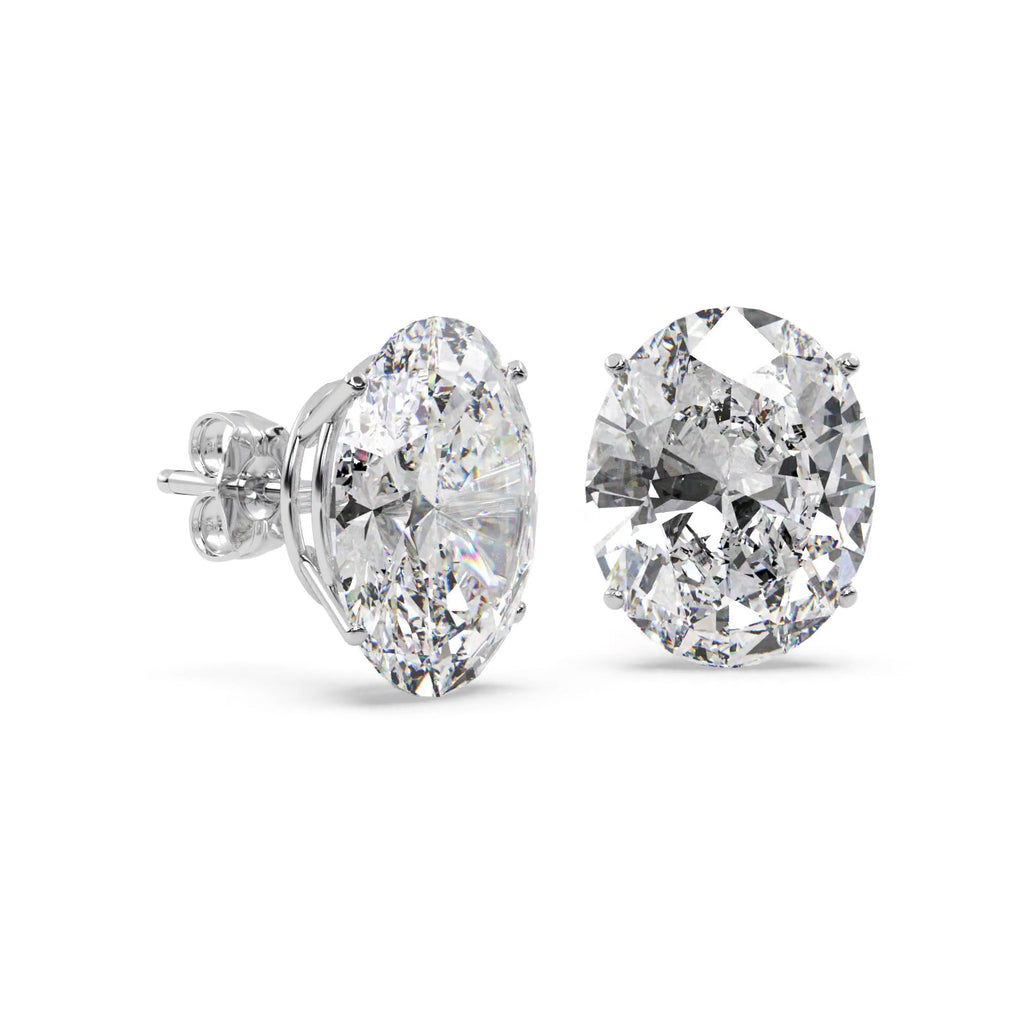 1.00ct. Oval-Cut Moissanite Stud Earrings 18kt White Gold (F-G, VVS1)