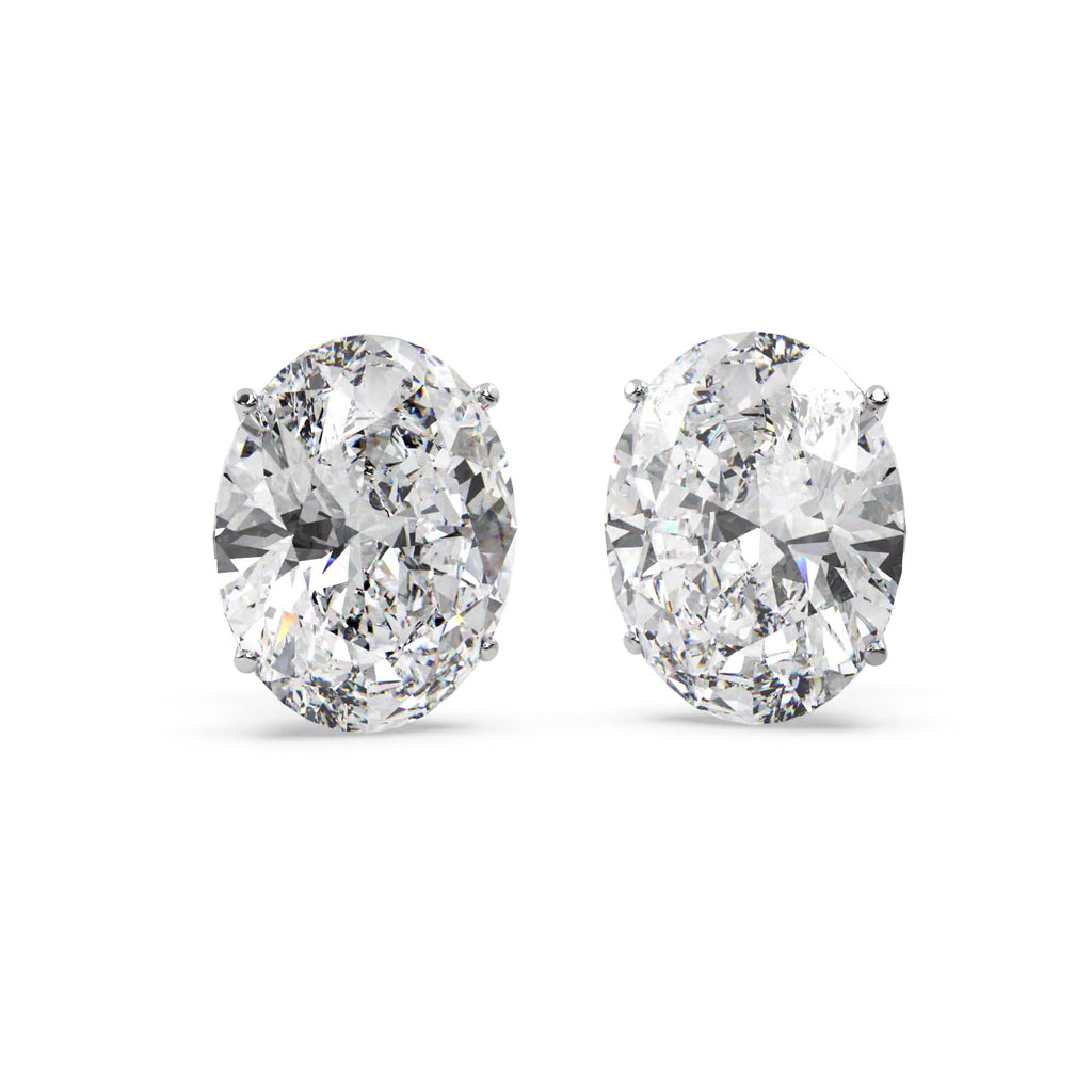 0.50ct. Oval-Cut Moissanite Stud Earrings 18kt White Gold (F-G, VVS1)