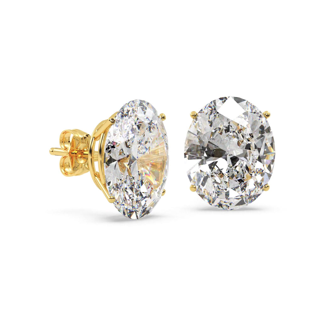 0.75ct. Oval-Cut Moissanite Stud Earrings 18kt Yellow Gold (F-G, VVS1)