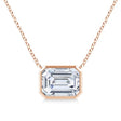 Lab Diamond Bezel Pendant Necklace 14K Rose Gold (0.66ct)