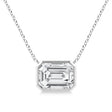 Lab Diamond Bezel Pendant Necklace 14K White Gold (0.66ct)