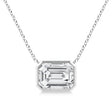 Lab Diamond Bezel Pendant Necklace Sterling Silver (0.66ct)