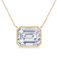 Lab Diamond Bezel Pendant Necklace 14K Yellow Gold (10.20ct)