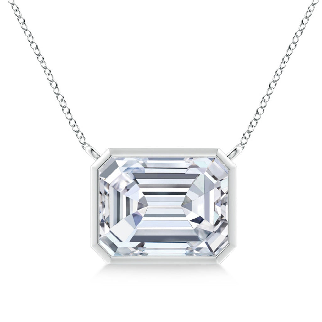 Lab Diamond Bezel Pendant Necklace Platinum (10.20ct)