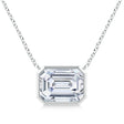 Lab Diamond Bezel Pendant Necklace 14K White Gold (1.80ct)