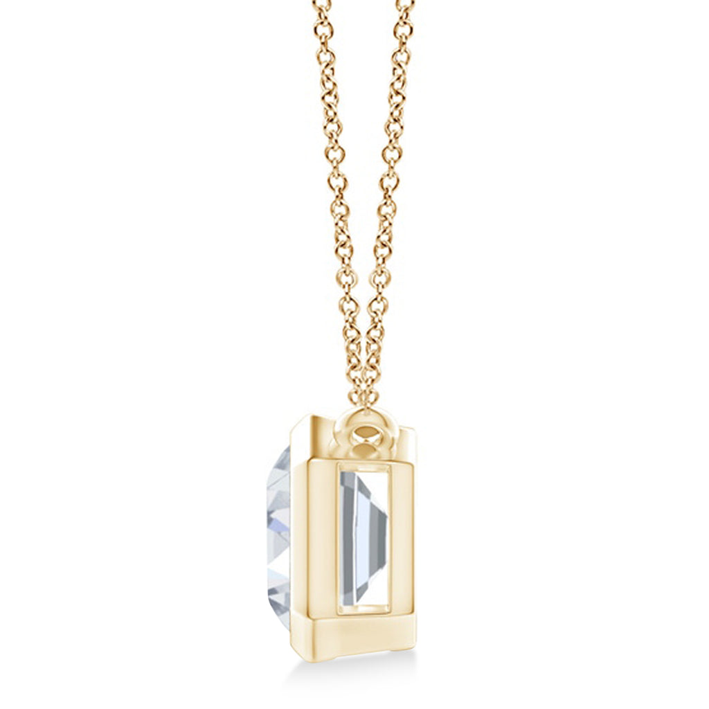 Lab Diamond Bezel Pendant Necklace 14K Yellow Gold (1.80ct)
