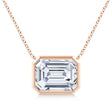 Lab Diamond Bezel Pendant Necklace 14K Rose Gold (2.10ct)