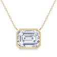 Lab Diamond Bezel Pendant Necklace 14K Yellow Gold (4.30ct)