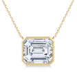 Lab Diamond Bezel Pendant Necklace 14K Yellow Gold (5.60ct)