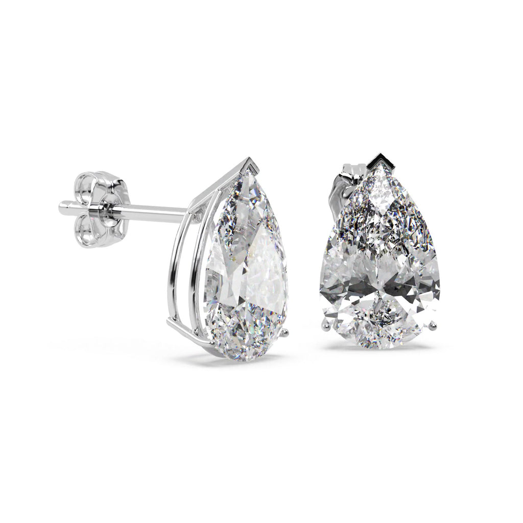 0.75ct Pear-Cut Diamond Stud Earrings 14kt White Gold (G-H, VS2-SI1)