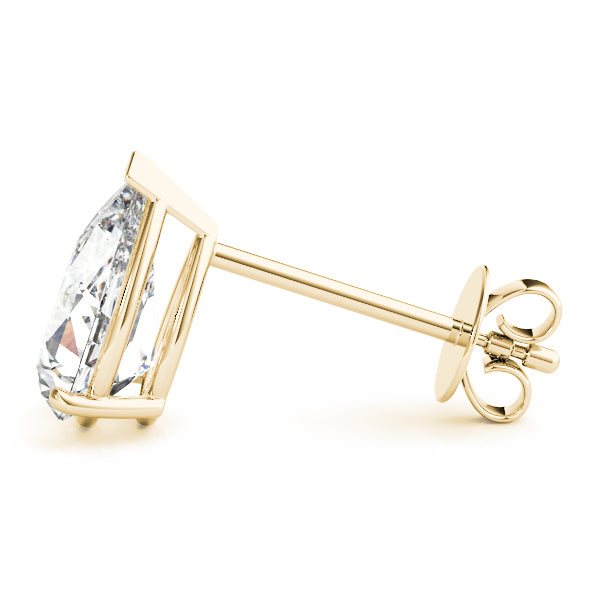 1.00ct Pear-Cut Diamond Stud Earrings 14kt Yellow Gold (G-H, VS2-SI1)