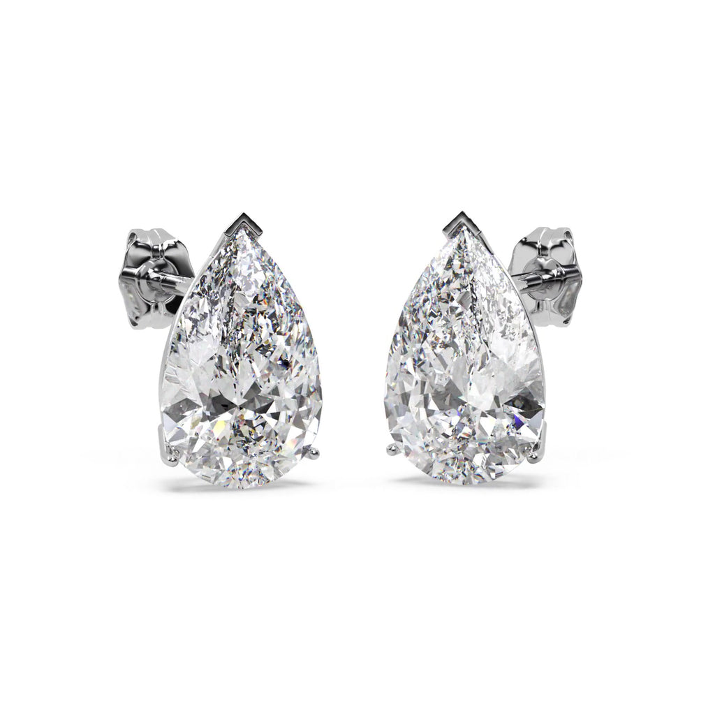 1.00ct Pear-Cut Diamond Stud Earrings 18kt White Gold (G-H, VS2-SI1)