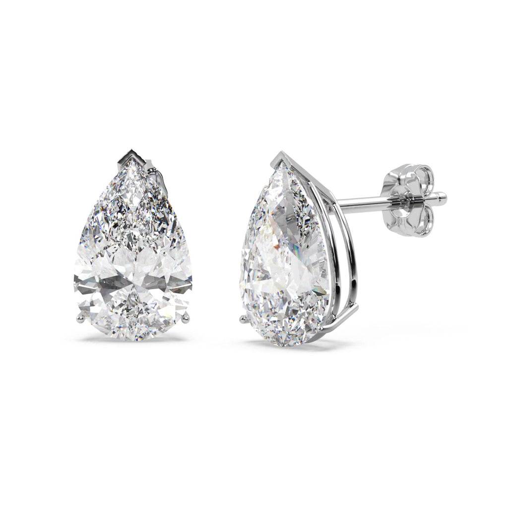 0.50ct Pear-Cut Diamond Stud Earrings 18kt White Gold (G-H, VS2-SI1)