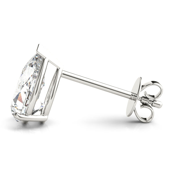0.50ct Pear-Cut Diamond Stud Earrings 18kt White Gold (G-H, VS2-SI1)