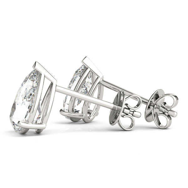 0.75ct Pear-Cut Lab Diamond Stud Earrings 14kt White Gold (F-G, VS1)
