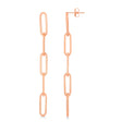 Five Link Chain Paperclip Drop Earrings 14k Rose Gold
