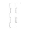 Five Link Chain Paperclip Drop Earrings 14k White Gold