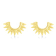 Sunburst Shaped Stud Earrings 14k Yellow Gold