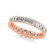 Emerald Cut Lab Diamonds Eternity Ring Wedding Band 18K Rose Gold (2.24ct)
