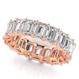 Emerald Cut Diamonds Eternity Ring Wedding Band 18K Rose Gold (8.64ct)