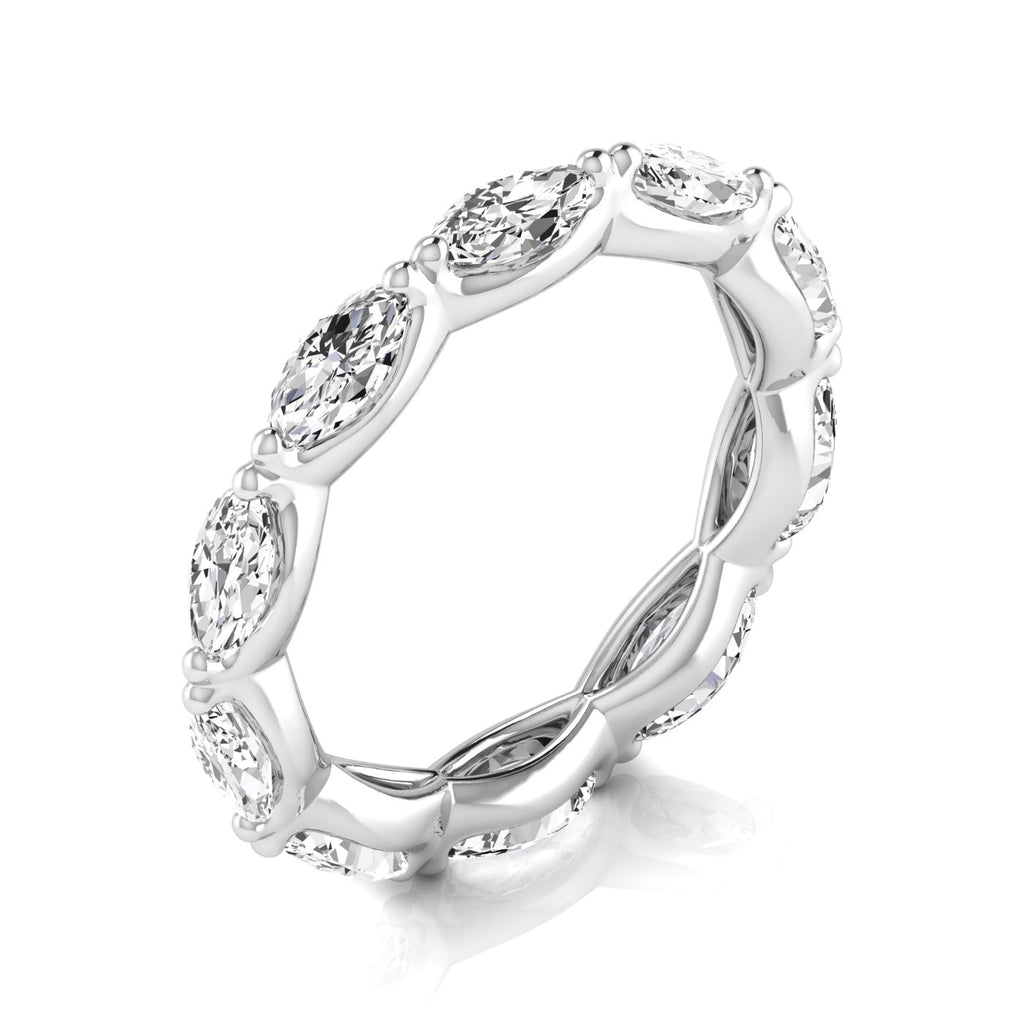Marquise Cut Lab Grown Diamonds Eternity Ring Wedding Band in Platinum (2.35ct)