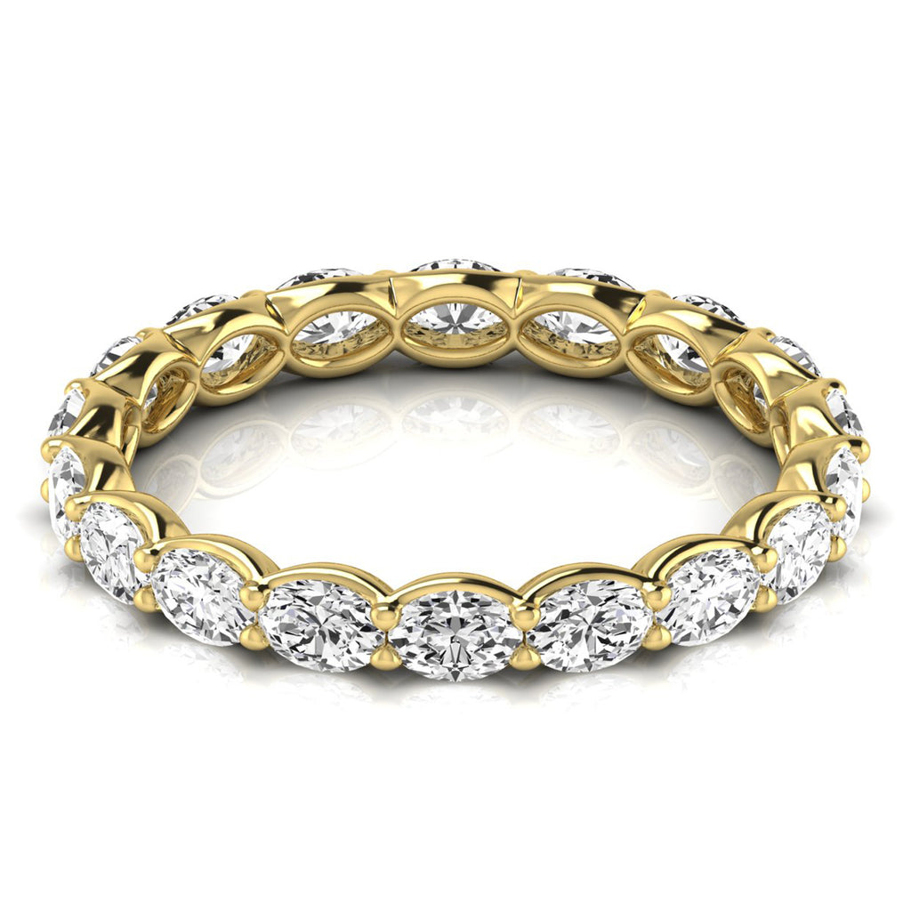 Oval Cut Diamonds Eternity Ring Wedding Band 14K Yellow Gold (2.00ct)