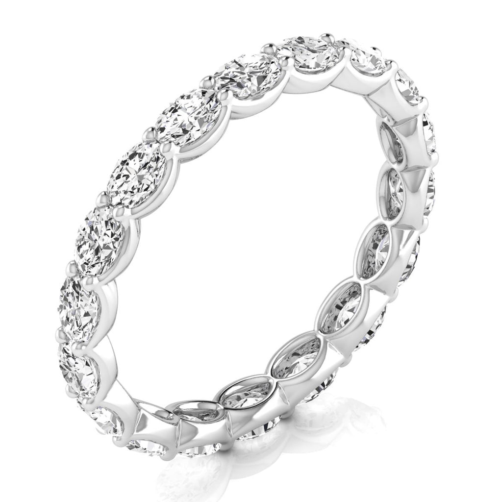 Oval Cut Lab Diamonds Eternity Ring Wedding Band in Platinum (2.00ct)