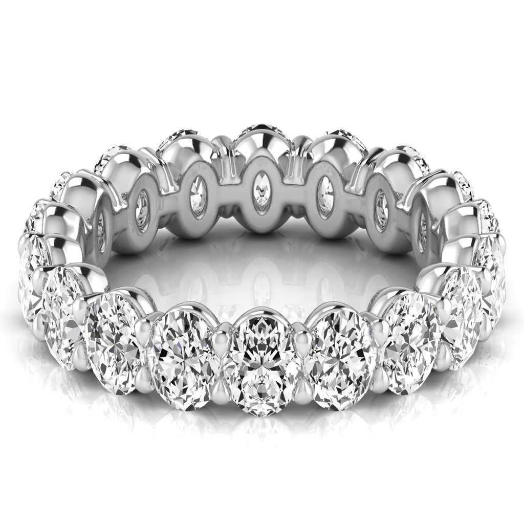 Oval Cut Diamonds Eternity Ring Wedding Band 14K White Gold (3.61ct)