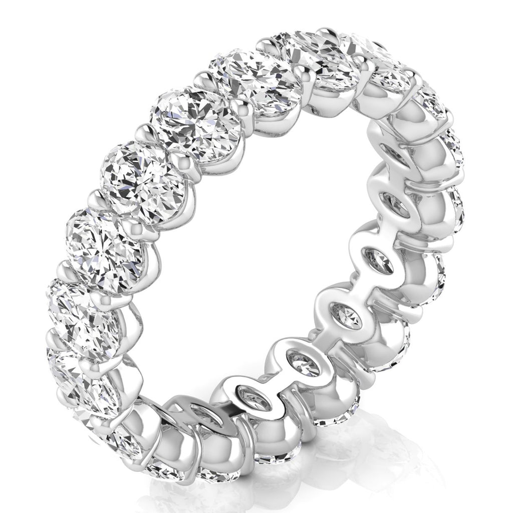 Oval Cut Diamonds Eternity Ring Wedding Band 14K White Gold (3.61ct)