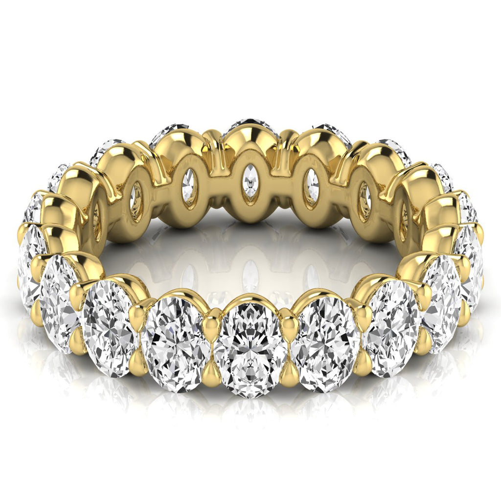 Oval Cut Diamonds Eternity Ring Wedding Band 14K Yellow Gold (3.61ct)