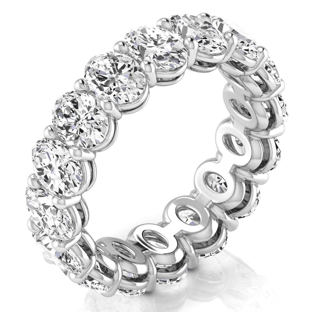 Oval Cut Diamonds Eternity Ring Wedding Band in Platinum (4.88ct)