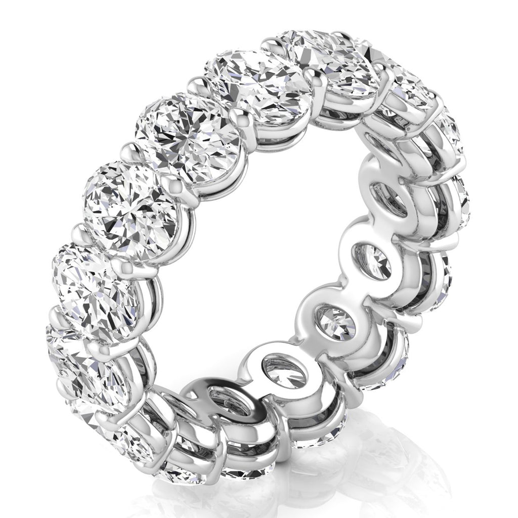 Oval Cut Lab Diamonds Eternity Ring Wedding Band in Platinum (7.20ct)