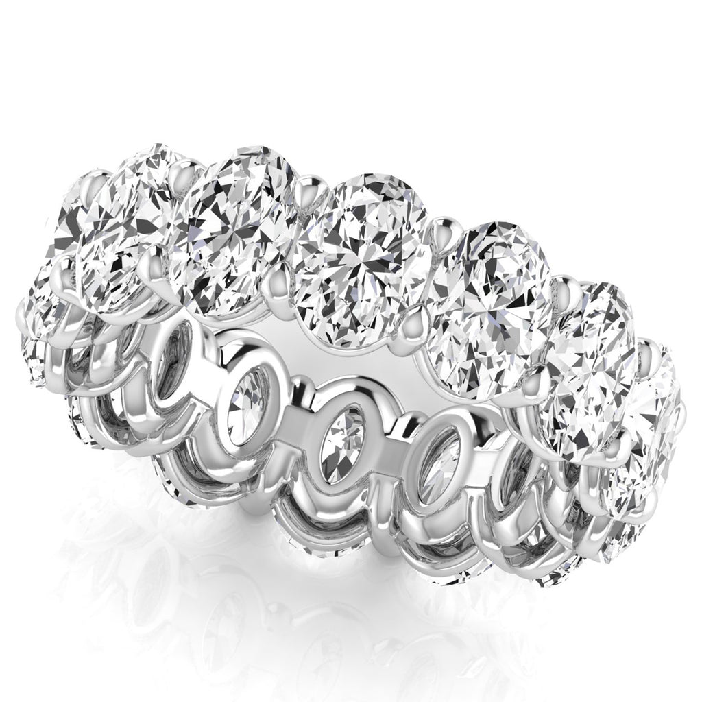 Oval Cut Diamonds Eternity Ring Wedding Band in Platinum (9.87ct)