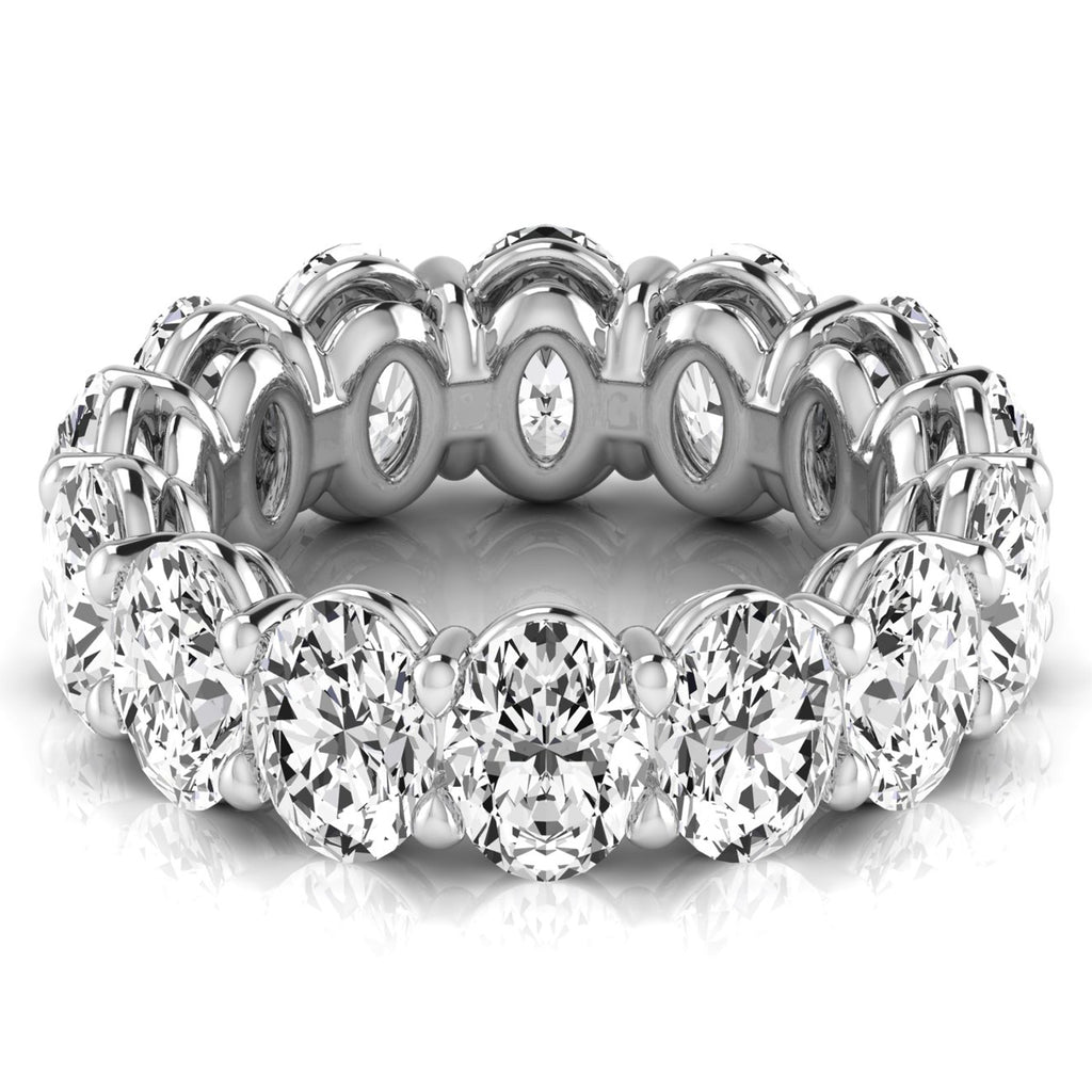 Oval Cut Diamonds Eternity Ring Wedding Band in Platinum (9.87ct)