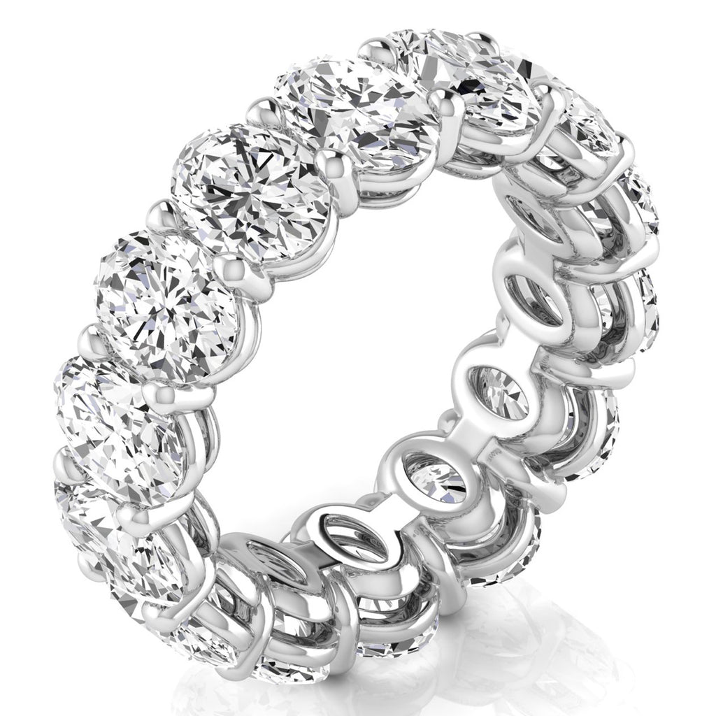 Oval Cut Diamonds Eternity Ring Wedding Band in Platinum (9.87ct)