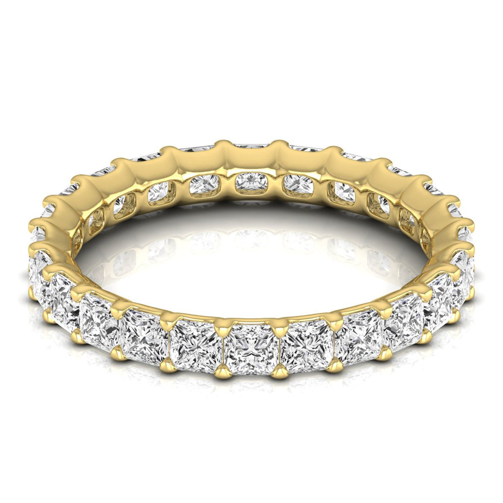 Princess Cut Diamonds Eternity Ring Wedding Band 14K Yellow Gold (2.16ct)