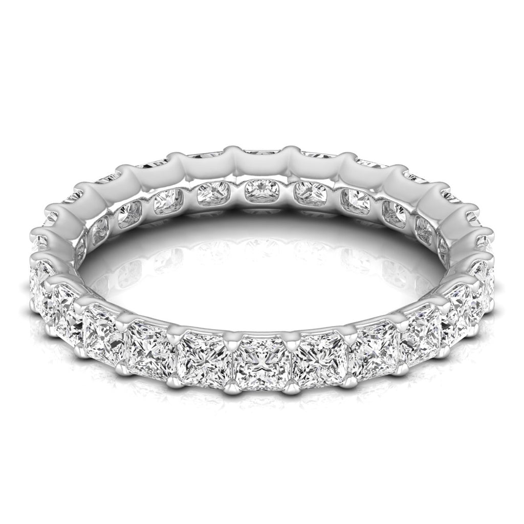 Princess Cut Diamonds Eternity Ring Wedding Band 18K White Gold (2.16ct)