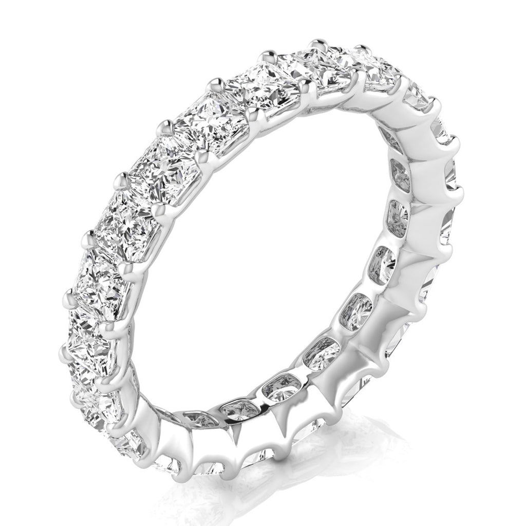 Princess Cut Lab Diamonds Eternity Ring Wedding Band in Platinum (3.99ct)