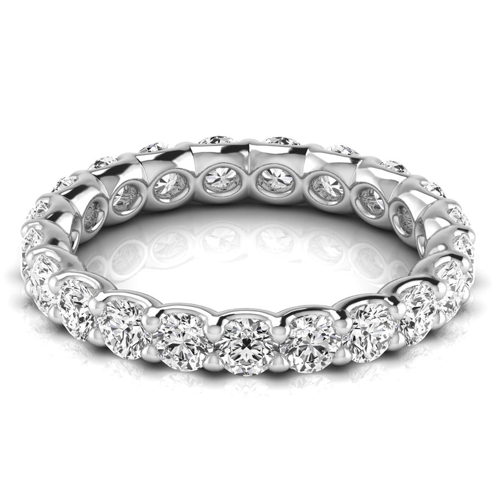 Round Cut Diamonds Eternity Ring Wedding Band 14K White Gold (1.89ct)