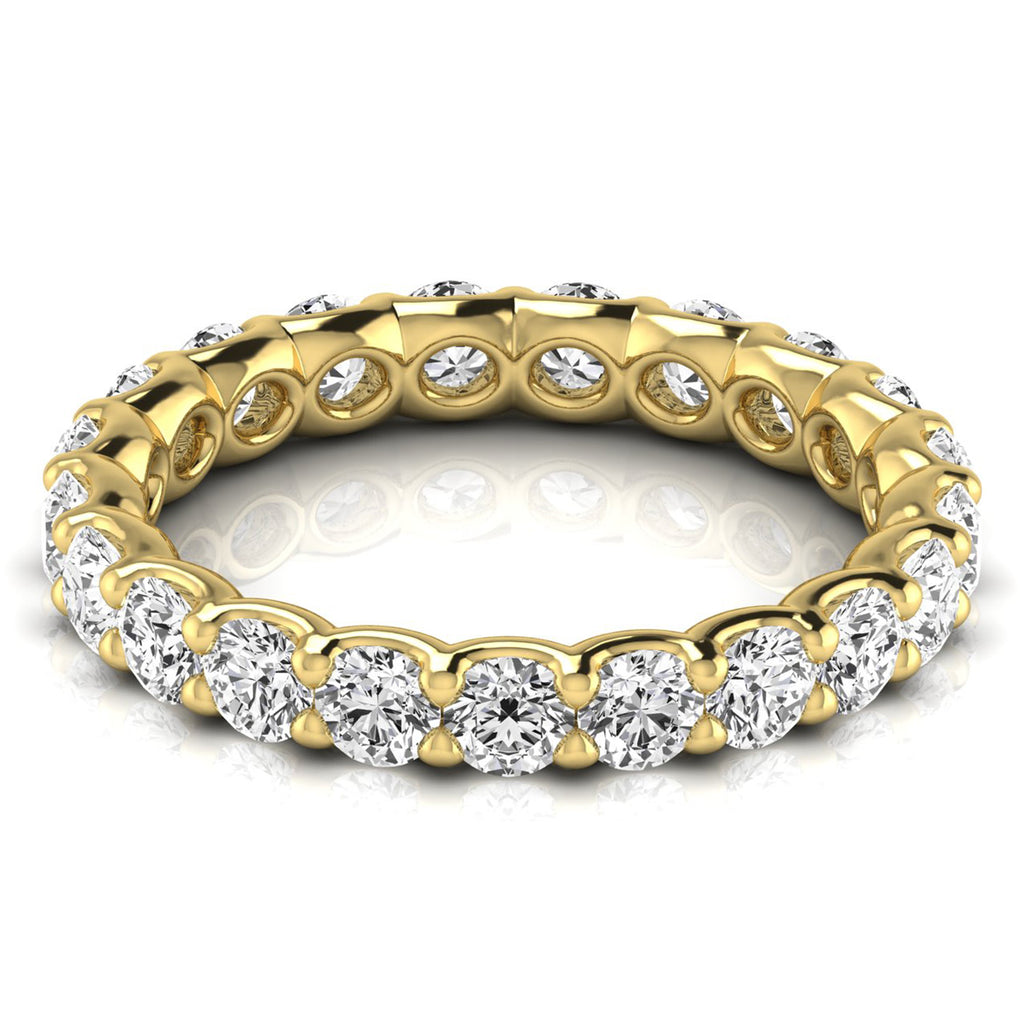 Round Cut Diamonds Eternity Ring  Wedding Band 18K Yellow Gold (1.89ct)